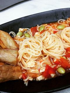 鮑菇茄汁天使義大利麵 的食譜成品照片