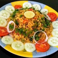 Vegetable dalia pulao A picture of Vegetable dalia pulao.