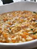 Risotto di zucca, porro e speck