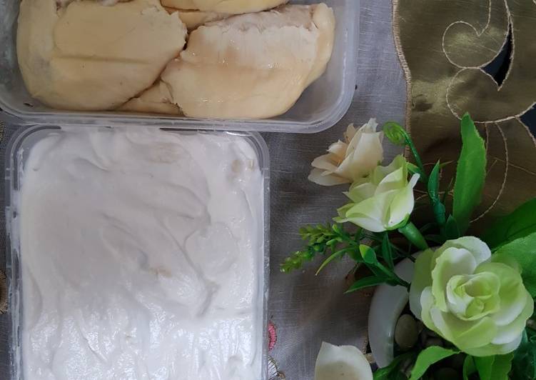 step by step  Es krim durian wippy cream Haan simple Anti Gagal