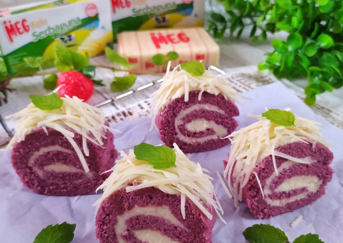 Cheese Taro Roll Cake