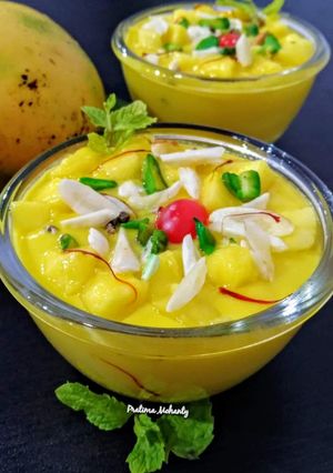 A picture of Mango Shrikhand.
