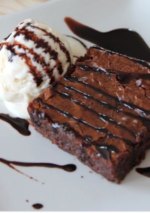 Una foto de Brownie jugoso
