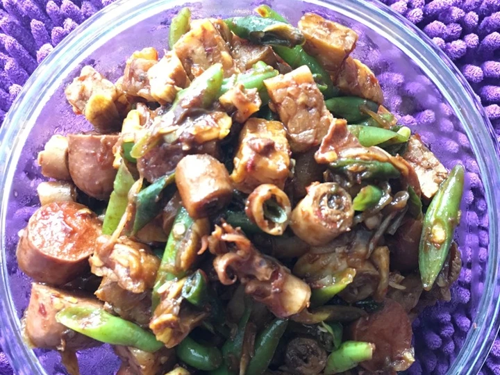 Langkah Gampang Menyiapkan Resep  Tumis cumi asin buncis tempe yang Lezat Sekali, Lezat Sekali