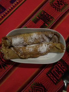 Una foto de Panqueques con dulce de leche