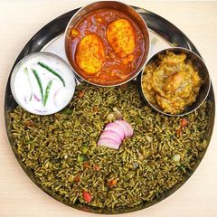 A picture of Pudina Pulao/Mint rice.