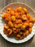 Gnocchi y Gambas con Sofrito Pisto