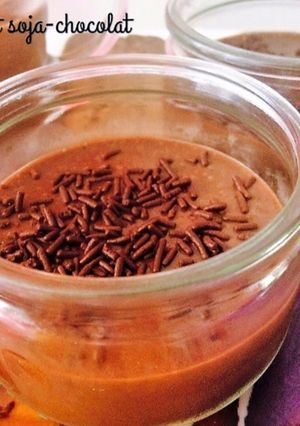 Une photo de Creme dessert soja-chocolat
