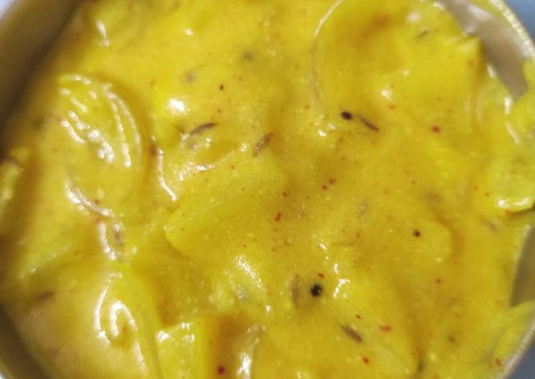 Onion- potato kadhi (punjabi kadhi)