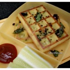 Upma waffle A picture of Upma waffle.