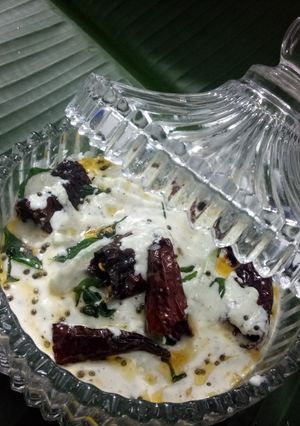 A picture of Cucumber pacchadi.