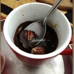 A picture of Whole wheat pecan chocolate mug cake.