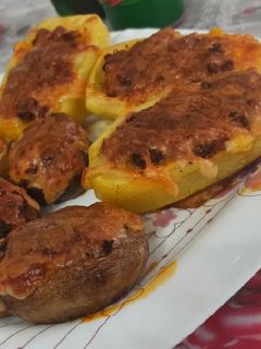 عکسی از دستور سیب زمینی و قارچ شکم پر