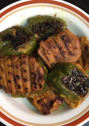 A picture of Stuffed Capsicum with a Twist.