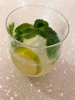 A picture of Ginger Mojito Cocktail or Mocktail 🍹🍈.