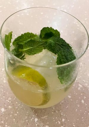A picture of Ginger Mojito Cocktail or Mocktail 🍹🍈.