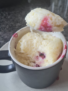 A picture of Gluten-free Lemon Blueberry Mug Cake.