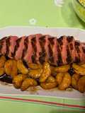 Magret de pato en salsa de mandarina