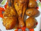 Куриные ножки с капустой и картофелем в духовке