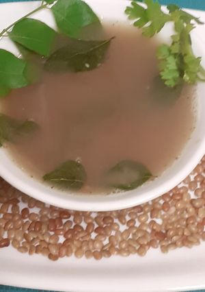 A picture of Kulith Saar Or Liquid Horse Gram Gravy.