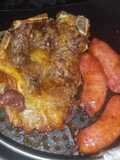Costela com linguiça na air fryer