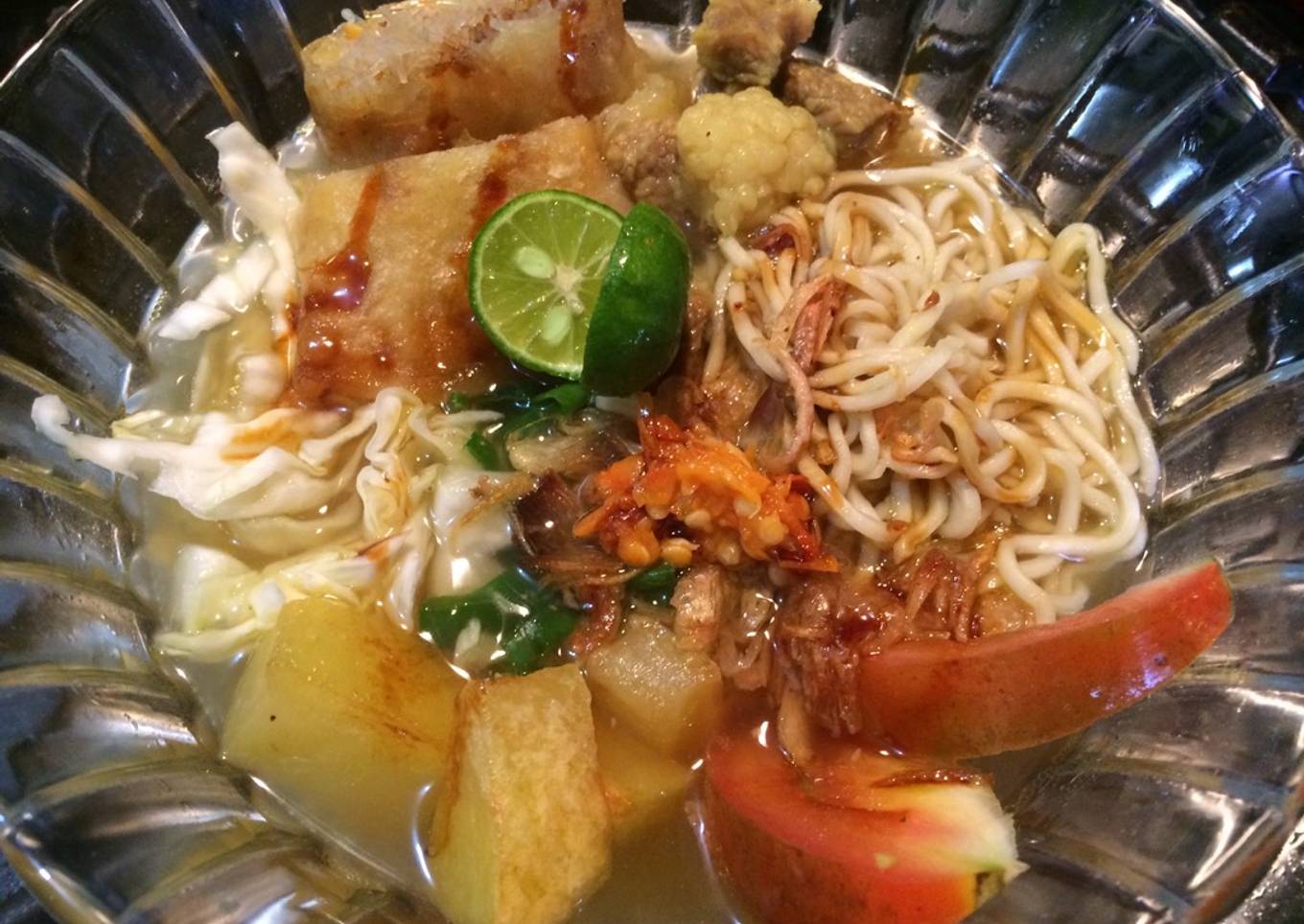 Soto mie bogor komplit