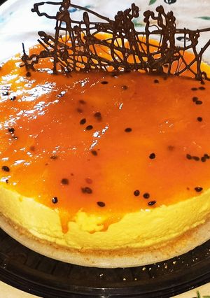 Una foto de Mousse de maracuyá