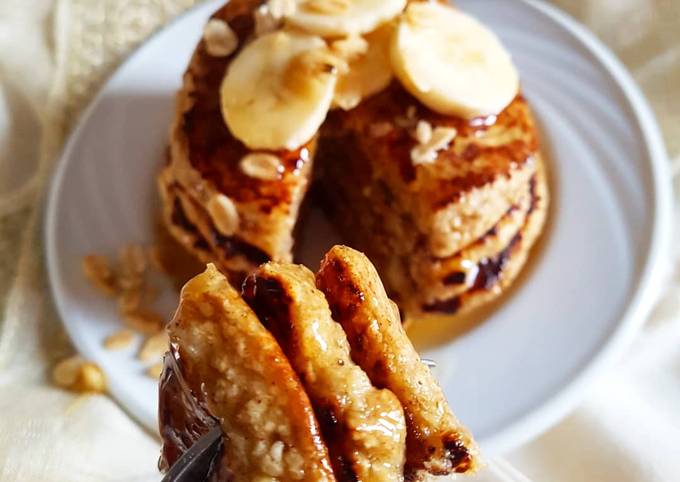 Pancakes healthy à la banane et aux flocons d'avoine🍯 de imene_cooking