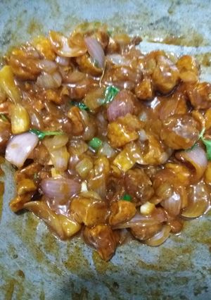 A picture of Mushroom chilli.