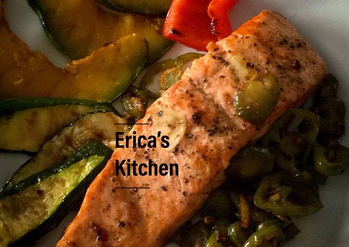 Standar Resep membuat Salmon panggang dengan sambel ijo nikamat tanpa oven, cocok buat Yg lagi diet yang spesial