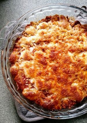 Foto resep Cheesy Bolognese Baked Rice