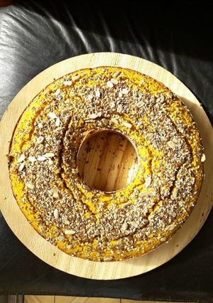 Una foto de Budín salado de zapallo, avena y semillas