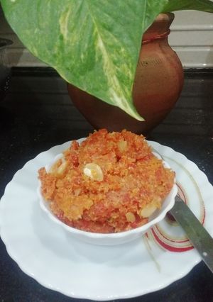 A picture of Carrot Halwa with Khoya.