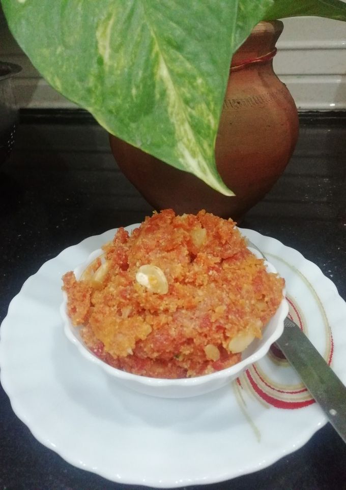 A picture of Carrot Halwa with Khoya.