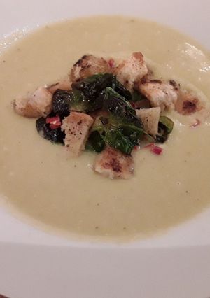 A picture of Sig's Sprout Soup.