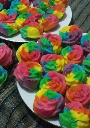 Foto resep Bolu kukus mawar pelangi