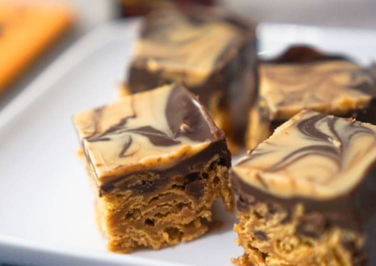 Cara Gampang Membuat Swirled Chocolate Peanut Butter Bars, Enak
