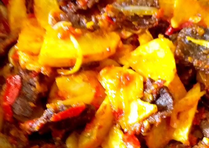 Bagaimana Membuat Dendeng Balado w/ Potato Anti Gagal