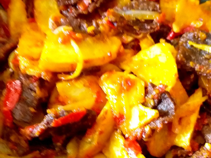 Bagaimana Membuat Dendeng Balado w/ Potato Anti Gagal