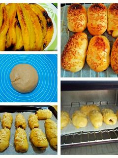 Foto resep Roti manis isi pisang keju