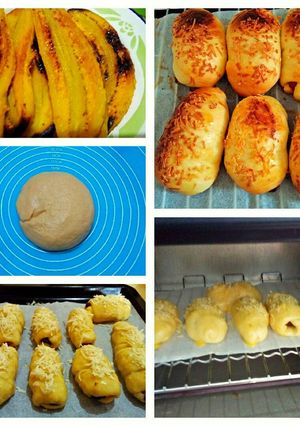 Foto resep Roti manis isi pisang keju