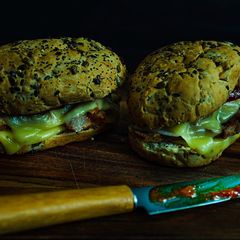 A picture of Slowly Roasted Pork Steak Sandwich.