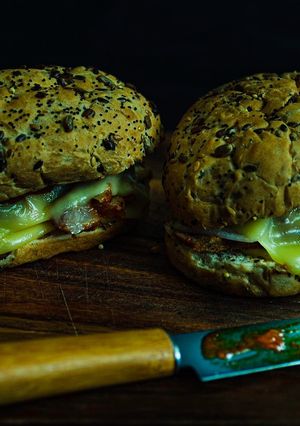 A picture of Slowly Roasted Pork Steak Sandwich.