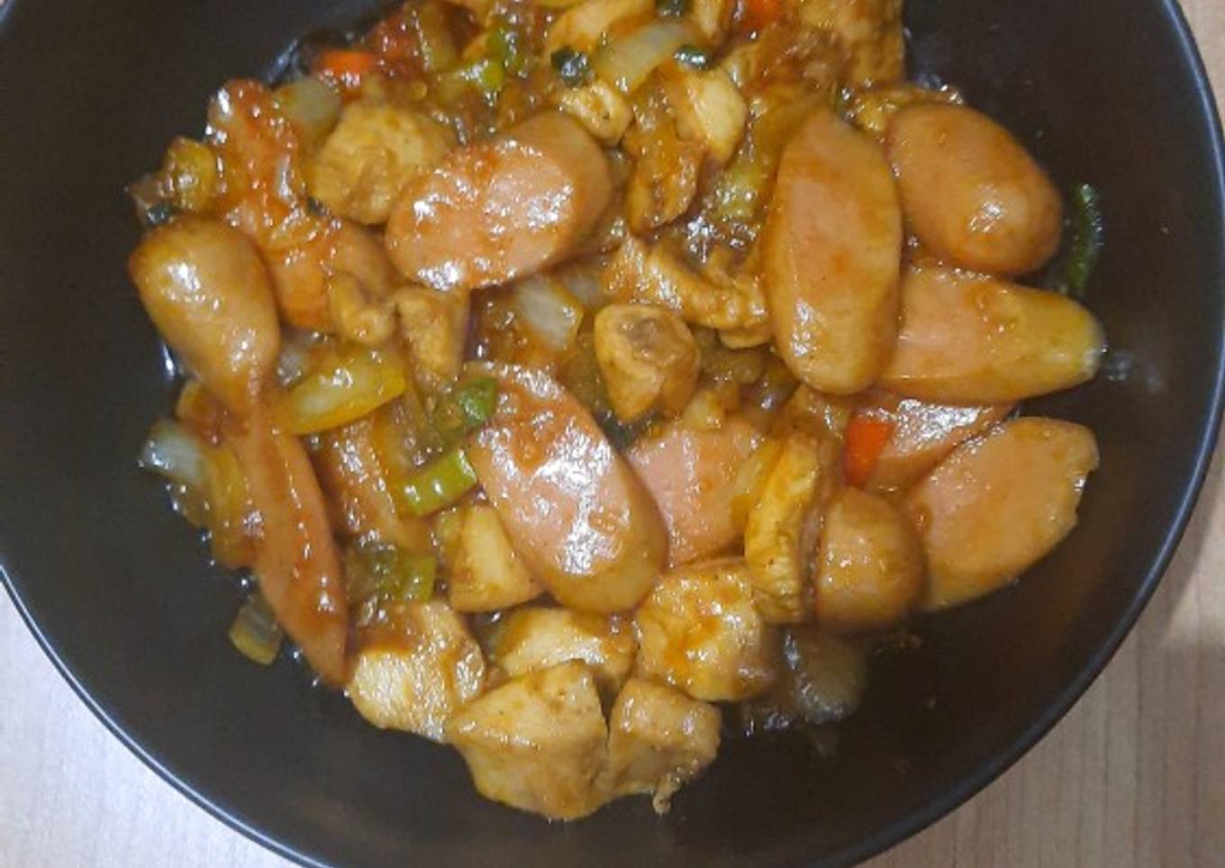 Tumis Ayam Sosis Mentega