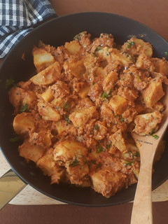 A picture of Colocasia curry (Arbi root curry).