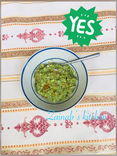 A picture of Guacamole🥑🍅🧅.