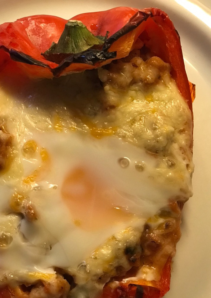 Una foto de Pimientos rellenos de soja texturizada