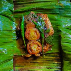 A picture of Meen Pollichathu - Kerala special.