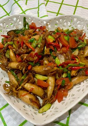 Foto resep Cumi kering tumis cabai dan petai👌