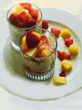 Chia seed watermelon strawberry pudding